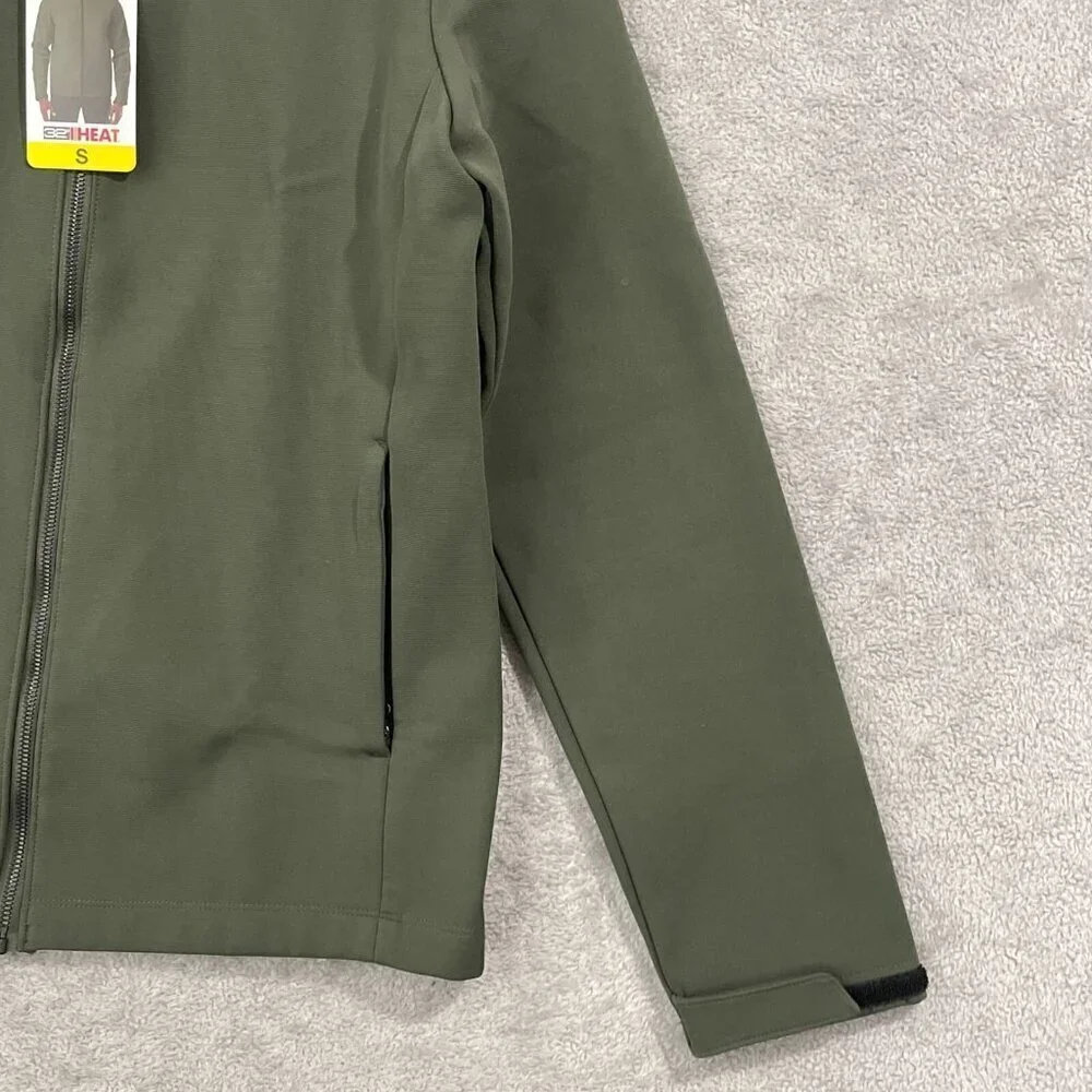 NEW 32 Degrees Heat Men Small Green Full-Zip Jacket  Long Sleeve Outerwear